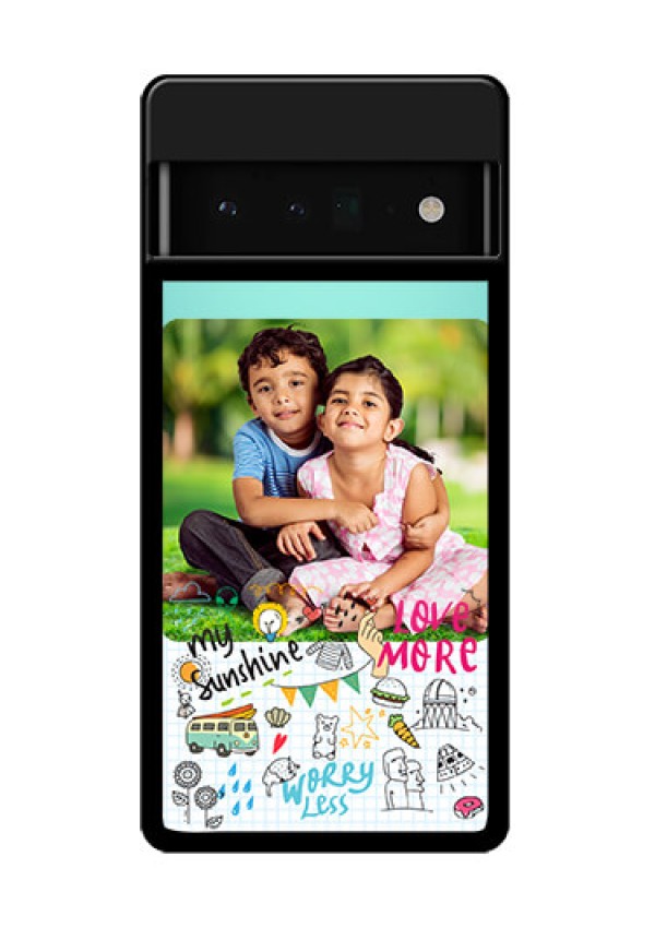 Google Pixel 6 Pro 5G Custom Glass Phone Case - Doodle Love Design