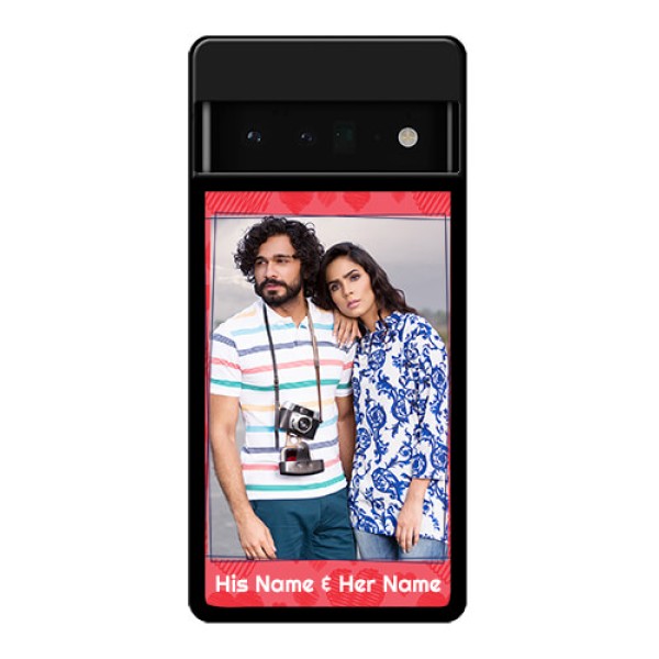 Google Pixel 6 Pro 5G Custom Glass Phone Case - With Red Heart Symbols Design