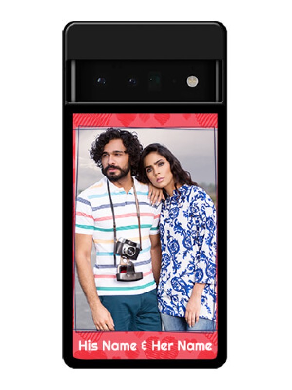 Custom Google Pixel 6 Pro 5G Custom Glass Phone Case - With Red Heart Symbols Design