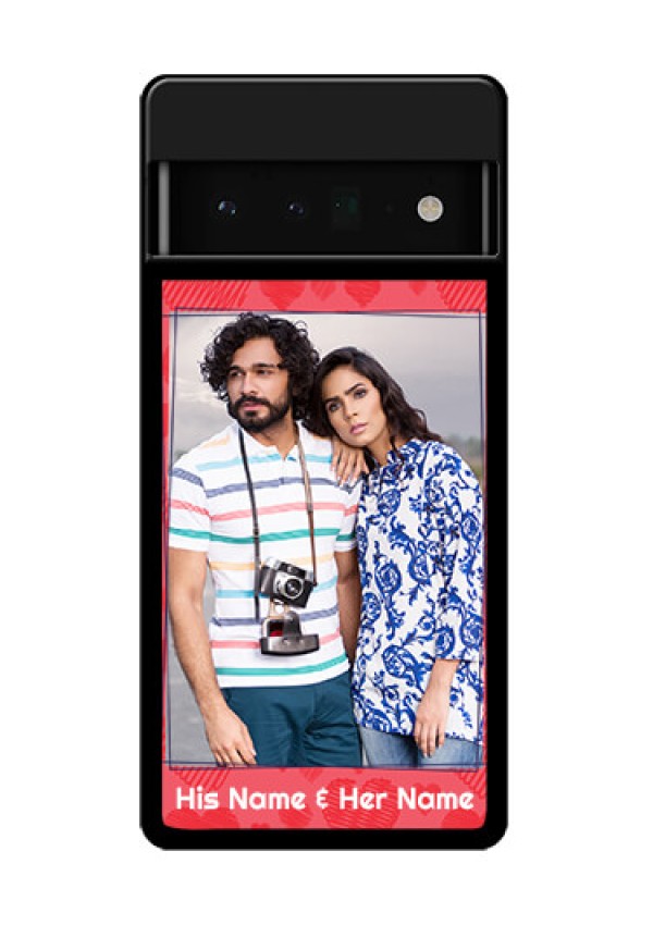 Google Pixel 6 Pro 5G Custom Glass Phone Case - With Red Heart Symbols Design