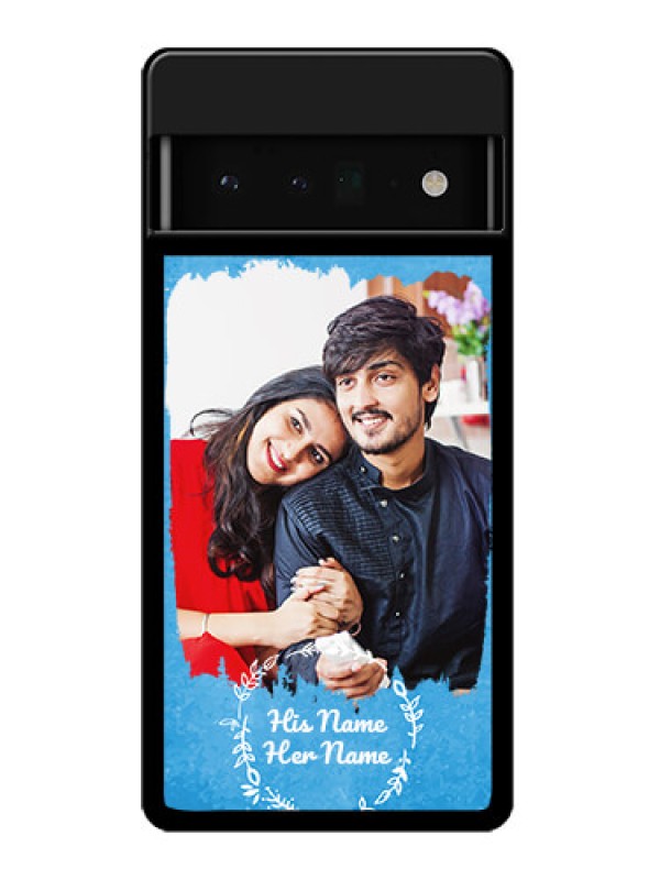 Custom Google Pixel 6 Pro 5G Custom Glass Phone Case - Blue Color Vintage Design