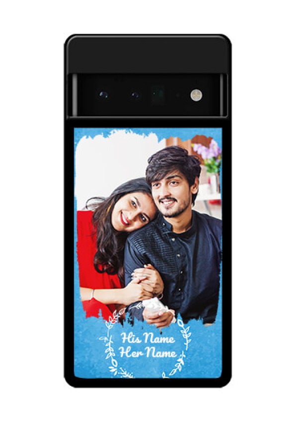 Google Pixel 6 Pro 5G Custom Glass Phone Case - Blue Color Vintage Design