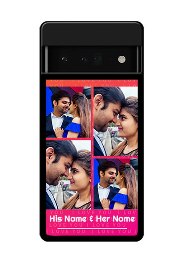 Google Pixel 6 Pro 5G Custom Glass Phone Case - I Love You Pink Design