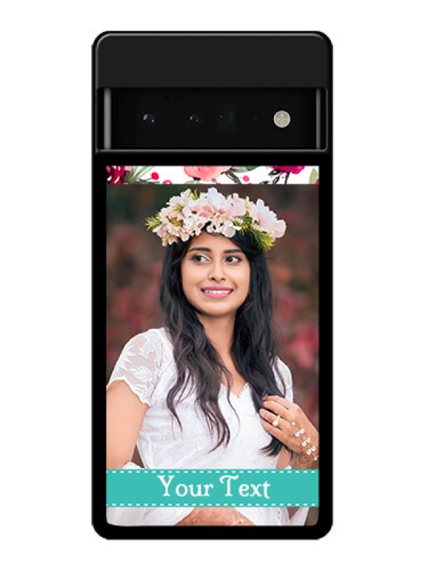 Custom Google Pixel 6 Pro 5G Custom Glass Phone Case - Water Colors Floral Design