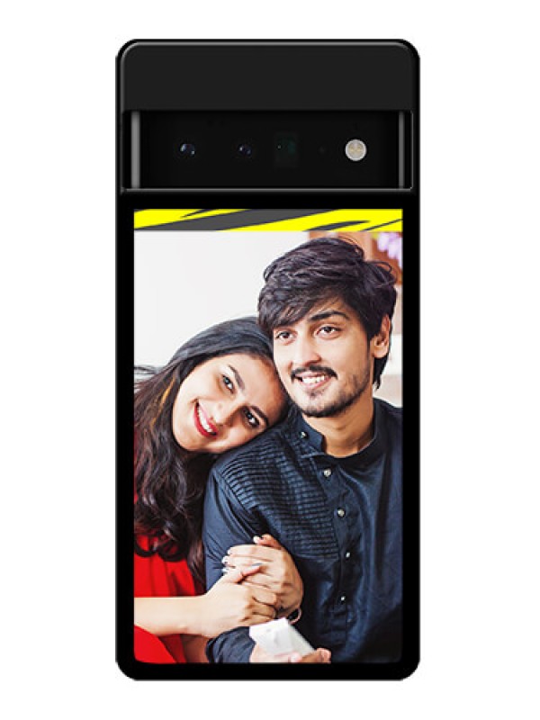 Custom Google Pixel 6 Pro 5G Custom Glass Phone Case - Yellow Abstract Design