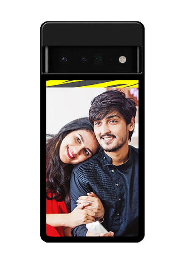 Google Pixel 6 Pro 5G Custom Glass Phone Case - Yellow Abstract Design