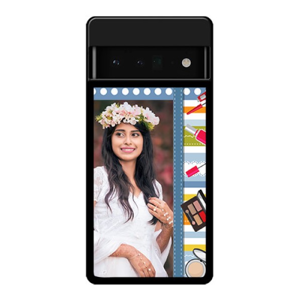 Google Pixel 6 Pro 5G Custom Glass Phone Case - Makeup Icons Design