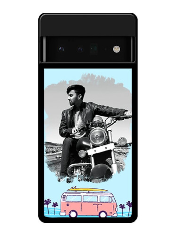 Custom Google Pixel 6 Pro 5G Custom Glass Phone Case - Travel & Adventure Design