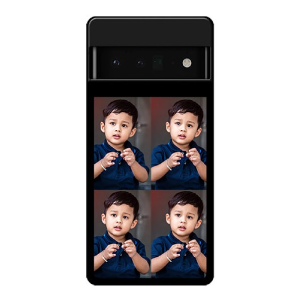 Google Pixel 6 Pro 5G Custom Glass Phone Case - 4 Image Holder Design