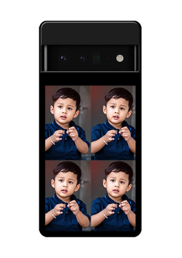 Google Pixel 6 Pro 5G Custom Glass Phone Case - 4 Image Holder Design