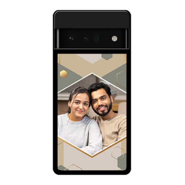Google Pixel 6 Pro 5G Custom Glass Phone Case - Stylish Hexagon Pattern Design