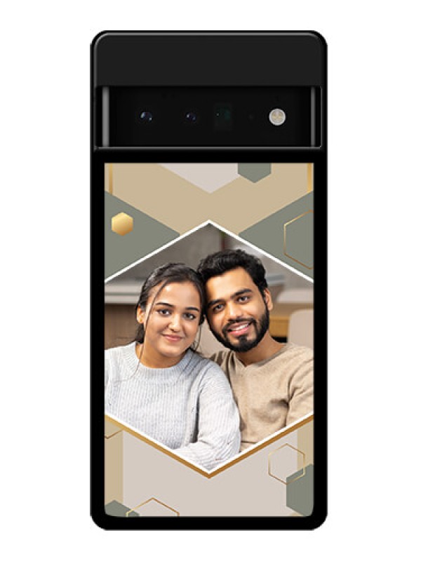 Custom Google Pixel 6 Pro 5G Custom Glass Phone Case - Stylish Hexagon Pattern Design