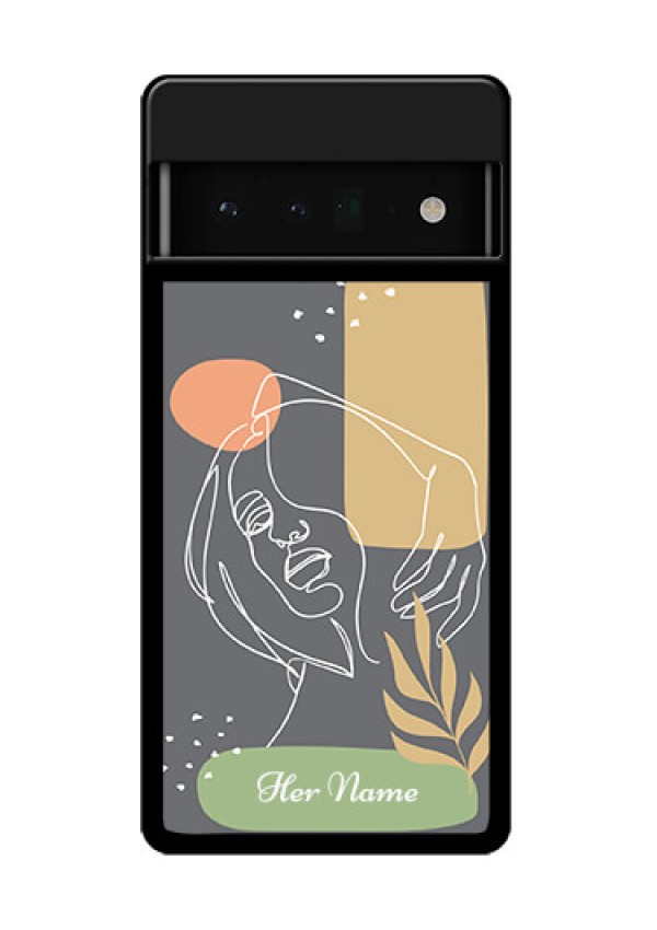 Google Pixel 6 Pro 5G Custom Glass Phone Case - Gazing Woman Line Art Design