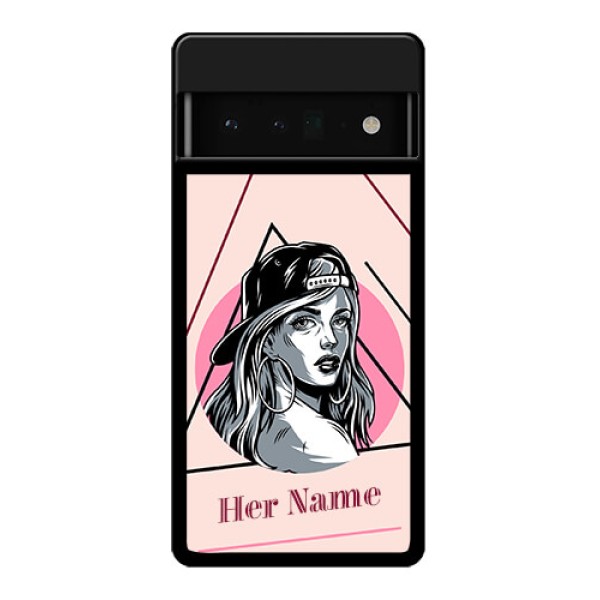 Google Pixel 6 Pro 5G Custom Glass Phone Case - Rockstar Girl Design