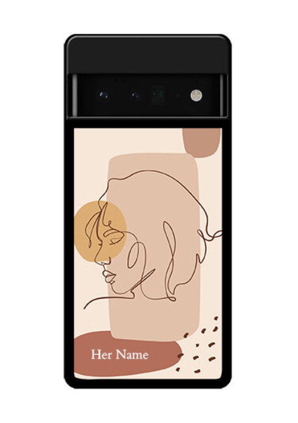 Google Pixel 6 Pro 5G Custom Glass Phone Case - Calm Woman Line Art Design