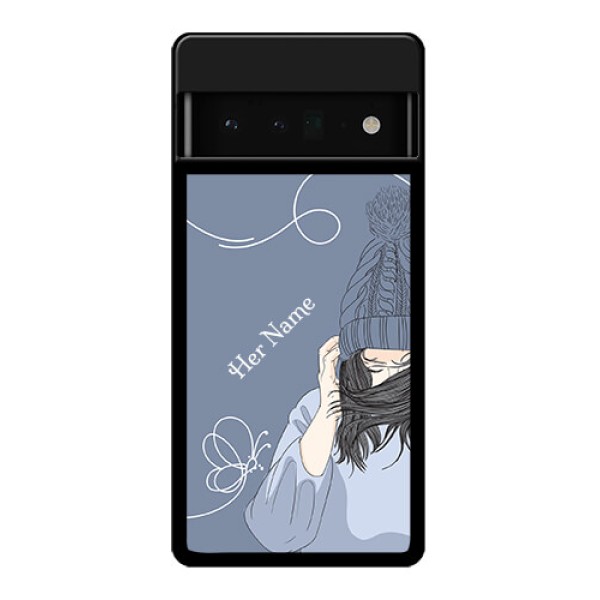 Google Pixel 6 Pro 5G Custom Glass Phone Case - Girl In Winter Outfit Design