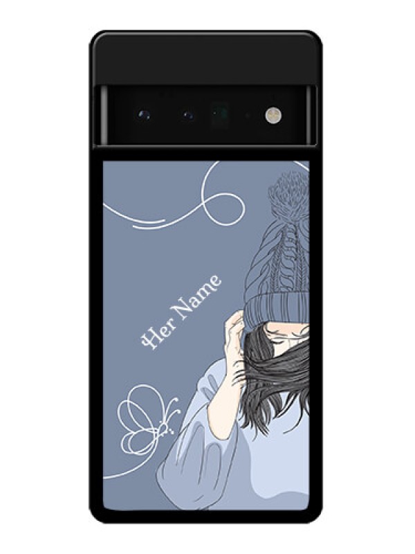Custom Google Pixel 6 Pro 5G Custom Glass Phone Case - Girl In Winter Outfit Design