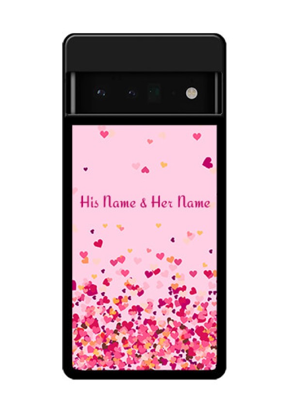 Google Pixel 6 Pro 5G Custom Glass Phone Case - Floating Hearts Design