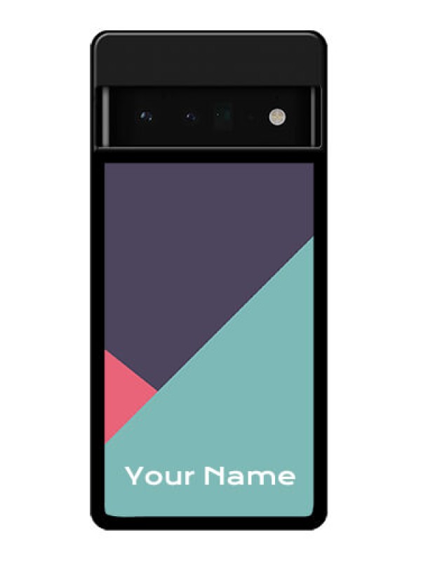 Custom Google Pixel 6 Pro 5G Custom Glass Phone Case - Tri Color Abstract Design