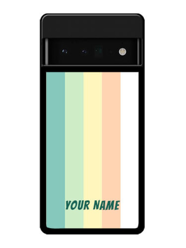 Custom Google Pixel 6 Pro 5G Custom Glass Phone Case - Multi - Colour Stripes Design