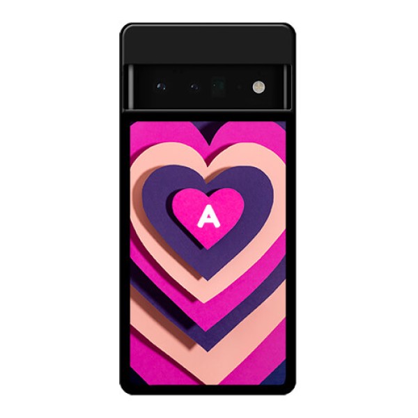 Google Pixel 6 Pro 5G Custom Glass Phone Case - Cute Heart Pattern Design