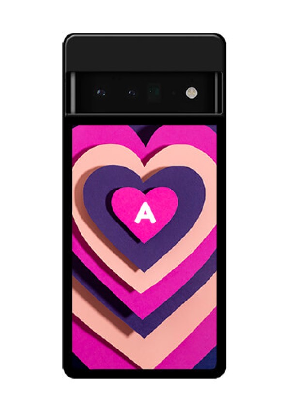 Google Pixel 6 Pro 5G Custom Glass Phone Case - Cute Heart Pattern Design