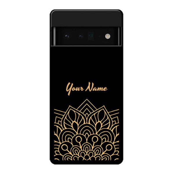 Google Pixel 6 Pro 5G Custom Glass Phone Case - Golden Mandala Design