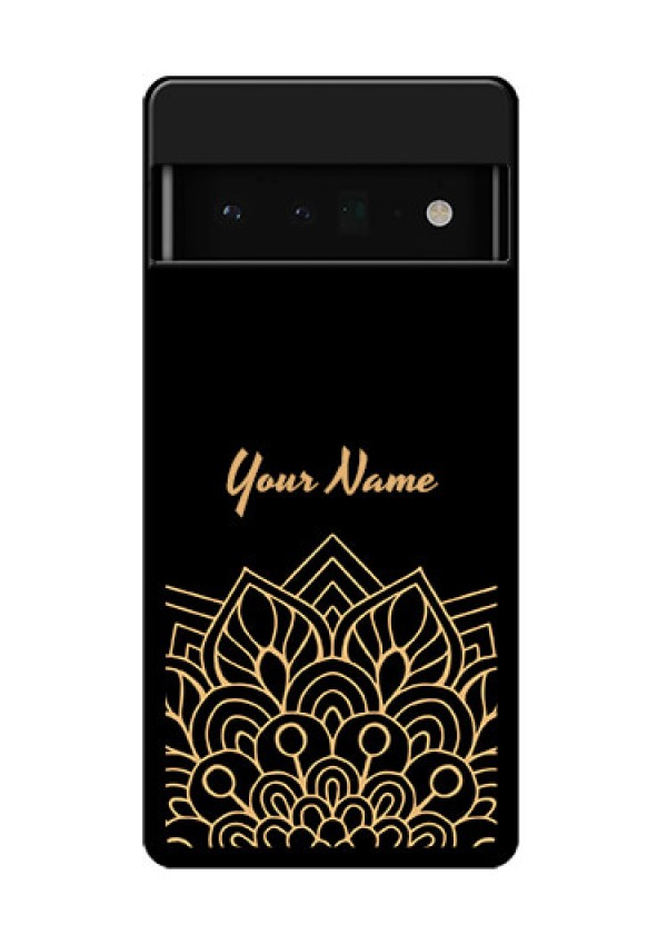 Google Pixel 6 Pro 5G Custom Glass Phone Case - Golden Mandala Design
