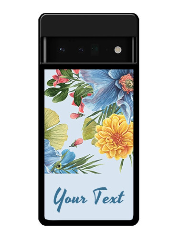 Custom Google Pixel 6 Pro 5G Custom Glass Phone Case - Stunning Watercolored Flowers Painting Design