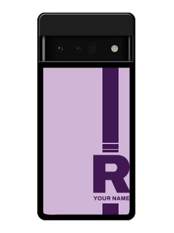 Custom Google Pixel 6 Pro 5G Custom Glass Phone Case - Simple Dual Tone Stripe With Name Design