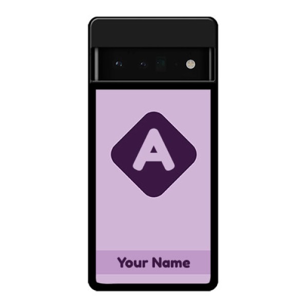 Google Pixel 6 Pro 5G Custom Glass Phone Case - Custom Letter In Curved Badge Design