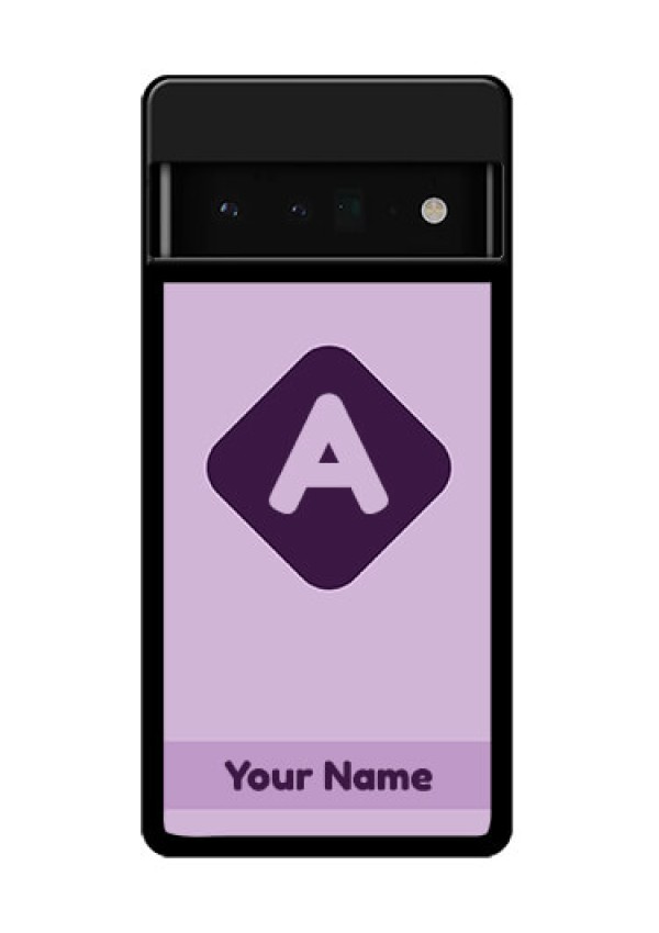 Google Pixel 6 Pro 5G Custom Glass Phone Case - Custom Letter In Curved Badge Design