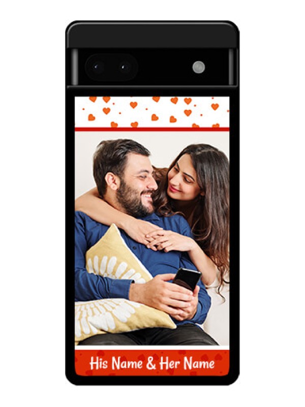 Custom Google Pixel 6A 5G Custom Glass Phone Case - Orange Love Symbol Design