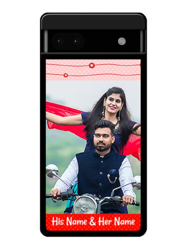 Custom Google Pixel 6A 5G Custom Glass Phone Case - Red Pattern Case Design
