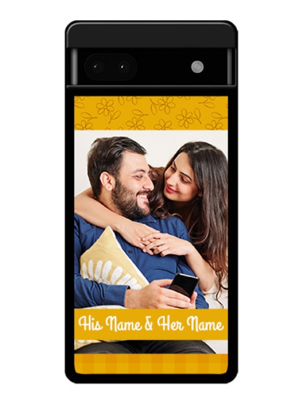 Custom Google Pixel 6A 5G Custom Glass Phone Case - Yellow Floral Design