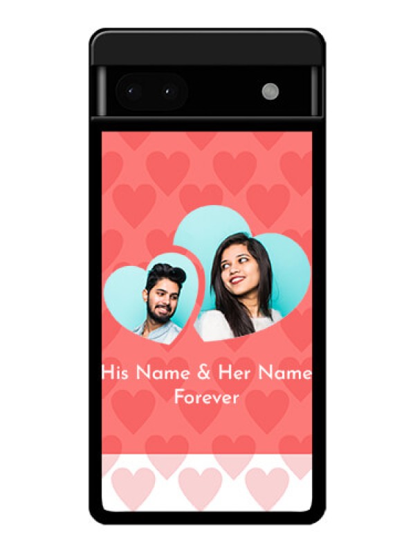 Custom Google Pixel 6A 5G Custom Glass Phone Case - Couple Pic Upload Design