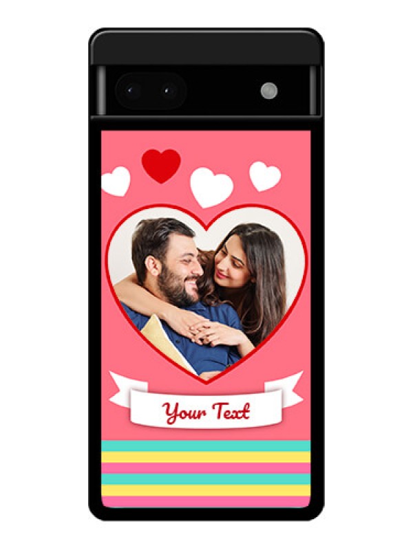 Custom Google Pixel 6A 5G Custom Glass Phone Case - Love Shapes Doodle Design