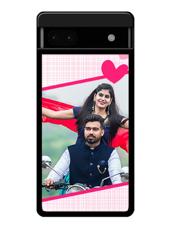 Custom Google Pixel 6A 5G Custom Glass Phone Case - Love Shape Heart Design