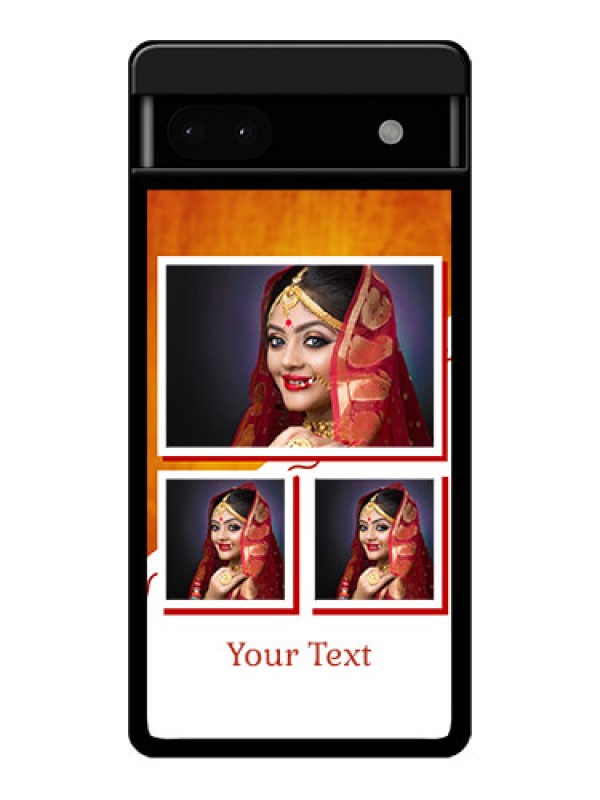 Custom Google Pixel 6A 5G Custom Glass Phone Case - Wedding Memories Design