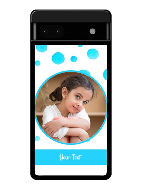 Custom Google Pixel 6A 5G Custom Glass Phone Case - Blue Bubbles Pattern Design
