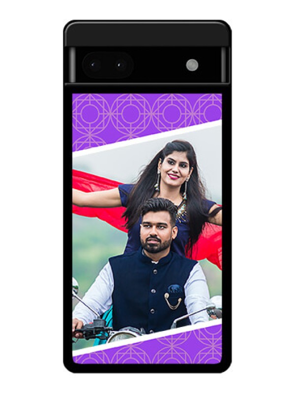 Custom Google Pixel 6A 5G Custom Glass Phone Case - Violet Color Pattern Design