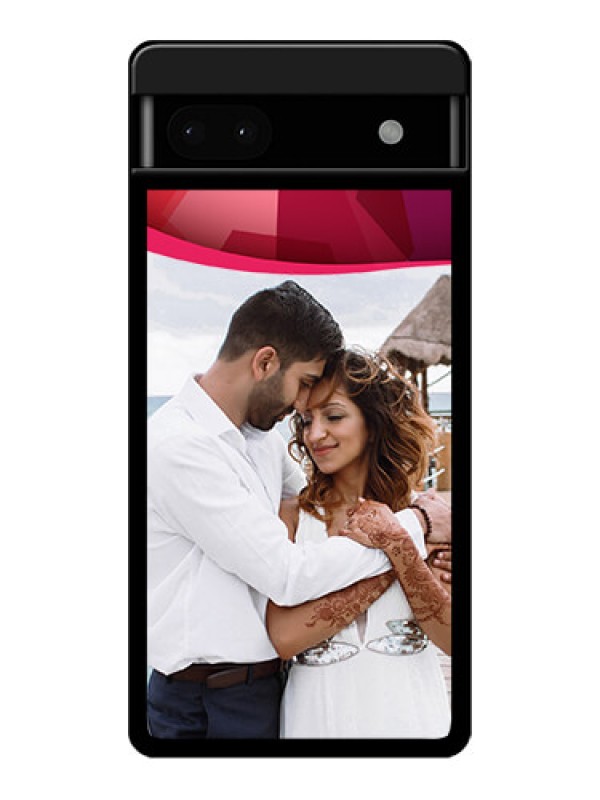 Custom Google Pixel 6A 5G Custom Glass Phone Case - Red Abstract Design
