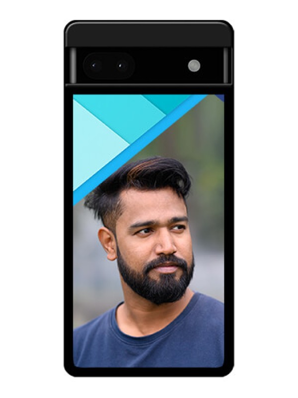 Custom Google Pixel 6A 5G Custom Glass Phone Case - Blue Pattern Design