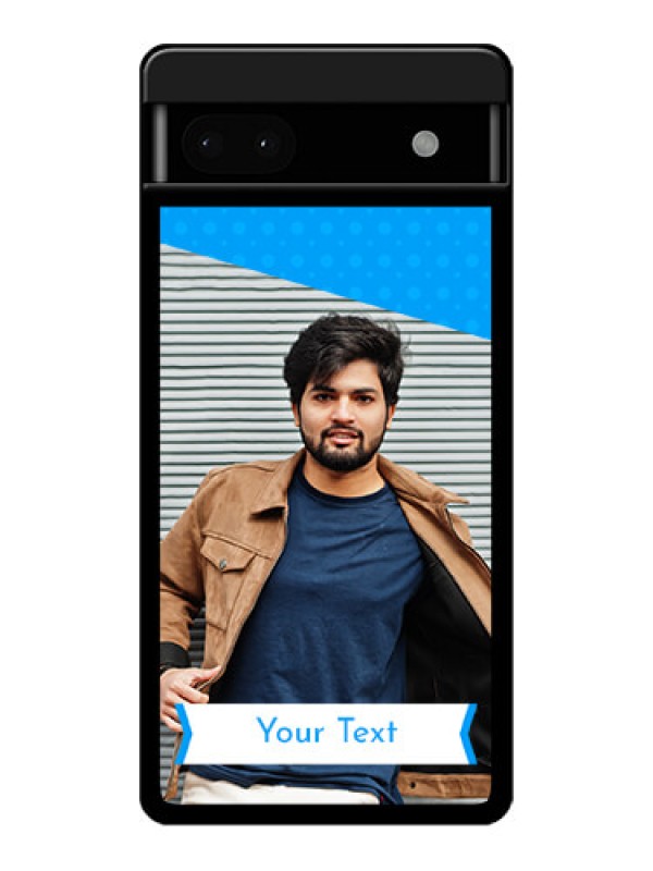 Custom Google Pixel 6A 5G Custom Glass Phone Case - Simple Blue Color Design