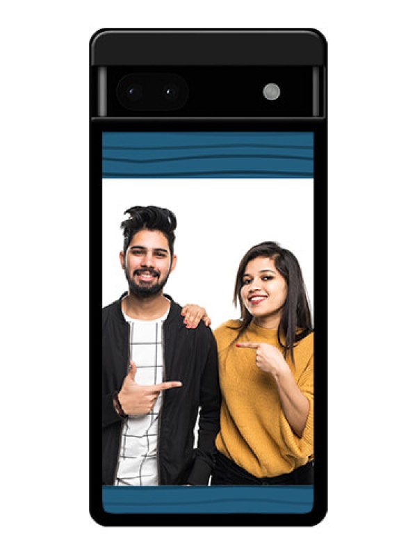 Custom Google Pixel 6A 5G Custom Glass Phone Case - Blue Pattern Cover Design