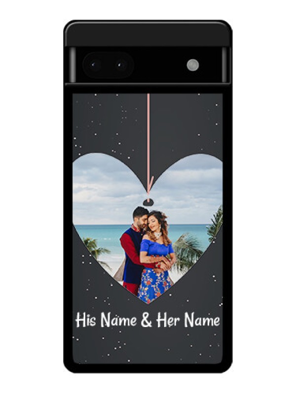 Custom Google Pixel 6A 5G Custom Glass Phone Case - Hanging Heart Design