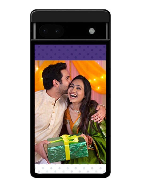 Custom Google Pixel 6A 5G Custom Glass Phone Case - Violet Colored Pattern Design