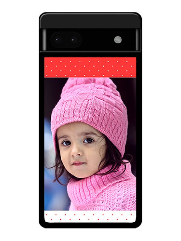 Custom Google Pixel 6A 5G Custom Glass Phone Case - Red Pattern Design