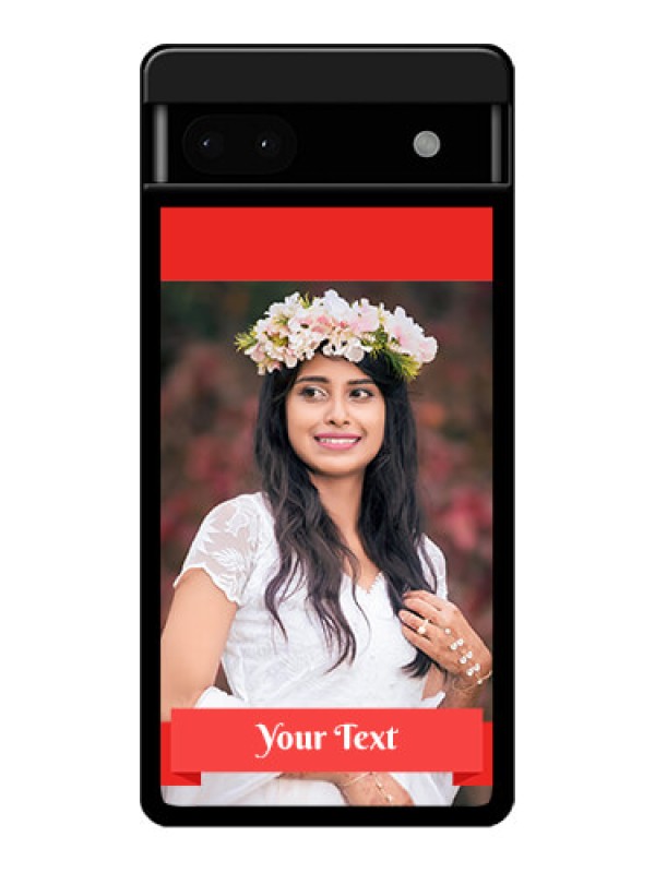 Custom Google Pixel 6A 5G Custom Glass Phone Case - Simple Red Color Design