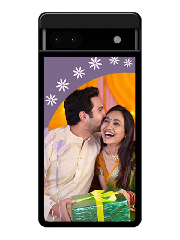 Custom Google Pixel 6A 5G Custom Glass Phone Case - Lavender Flowers Design